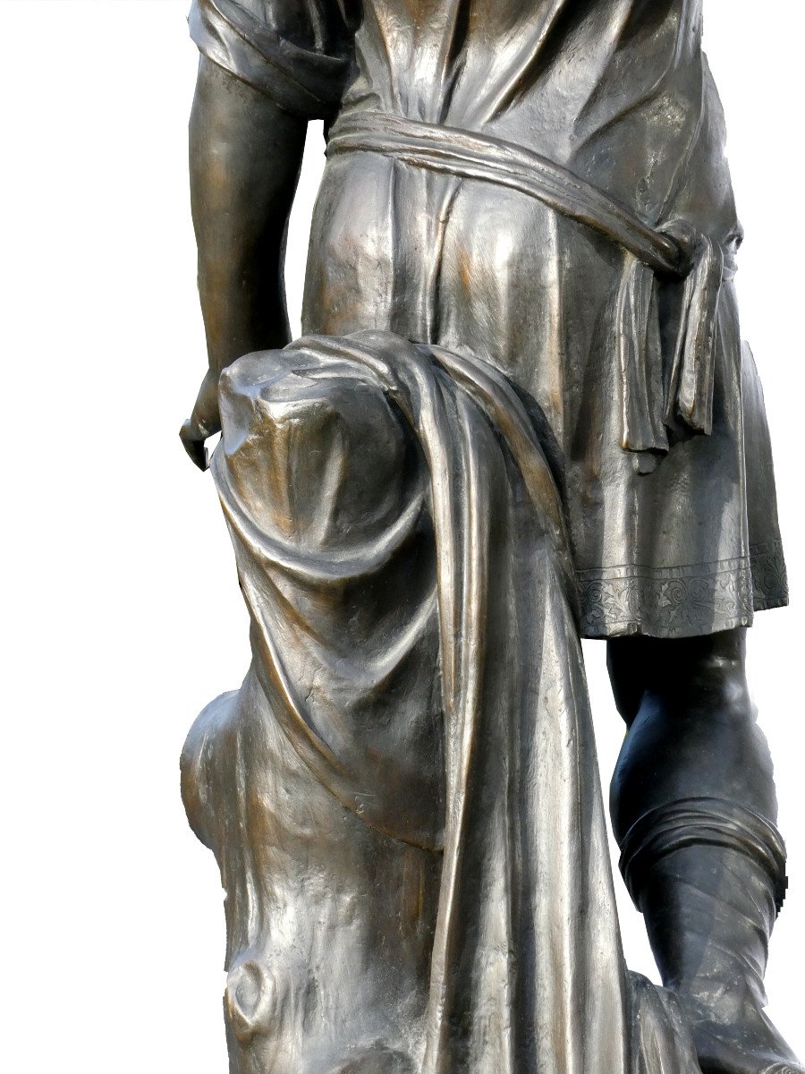 Large Bronze Sculpture 19th Century Mercury After Jacopo Sansovino Souvenir From The Grand Tour Venice-photo-4