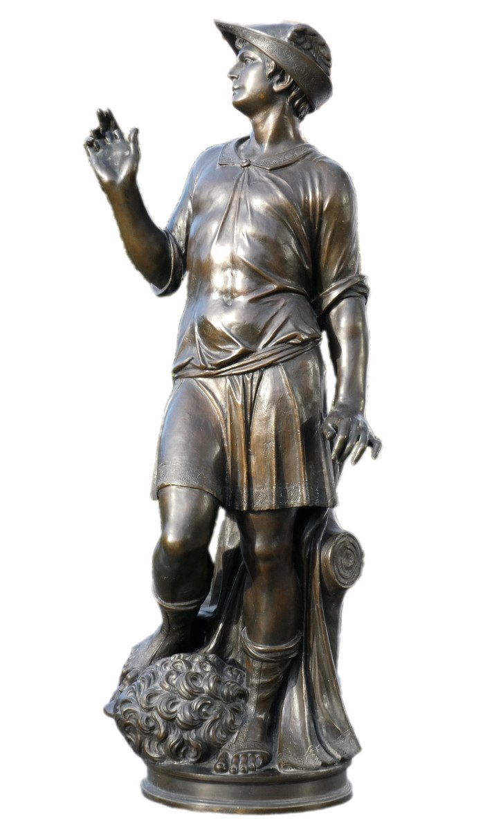 Large Bronze Sculpture 19th Century Mercury After Jacopo Sansovino Souvenir From The Grand Tour Venice-photo-7