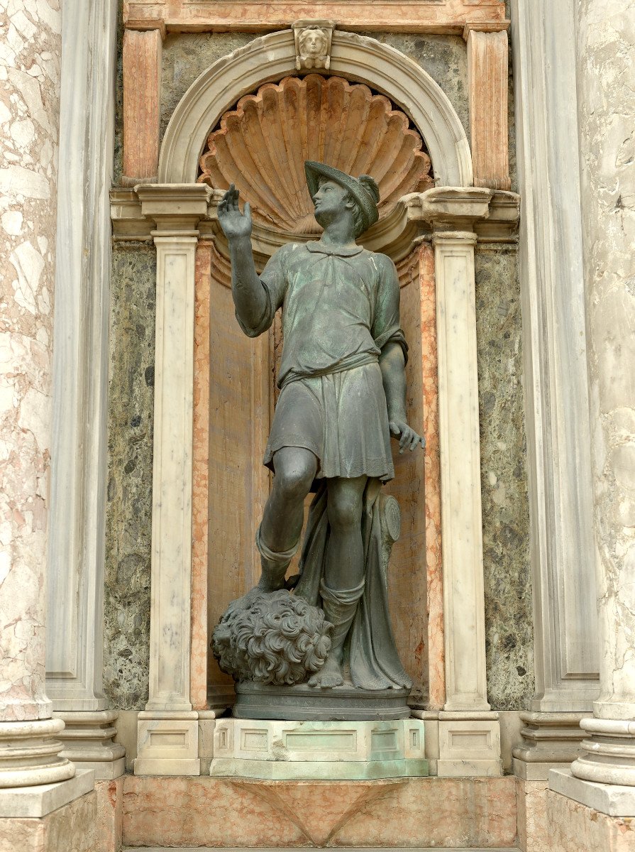 Large Bronze Sculpture 19th Century Mercury After Jacopo Sansovino Souvenir From The Grand Tour Venice-photo-8