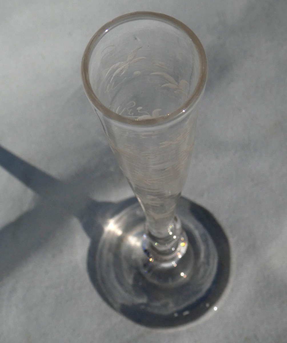 Serie De 6 Flutes En Cristal Gravé De Clichy , époque XIXe Siecle , Vodka , Liqueur , Verres-photo-3