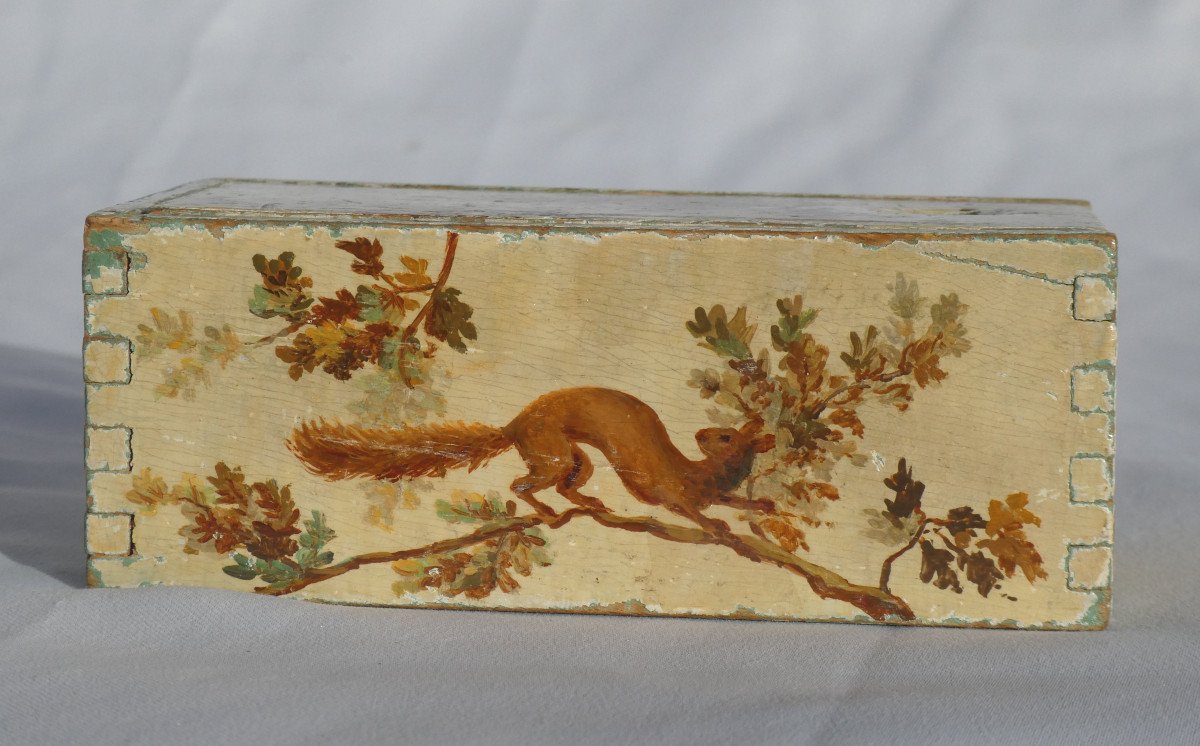 18th Century Box, Martin Varnish Lacquer, Squirrel Decoration, Louis XVI Cosmetics/perfume-photo-4