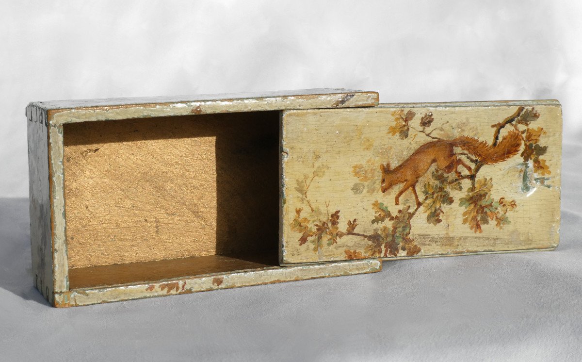 18th Century Box, Martin Varnish Lacquer, Squirrel Decoration, Louis XVI Cosmetics/perfume-photo-2