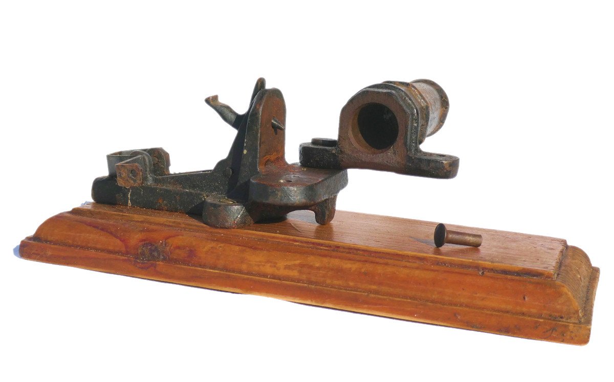 Canon Effaroucheur , époque 1900 , Manufrance , Chasse , Fonte Acierée , Alarme XIXe Arme-photo-4