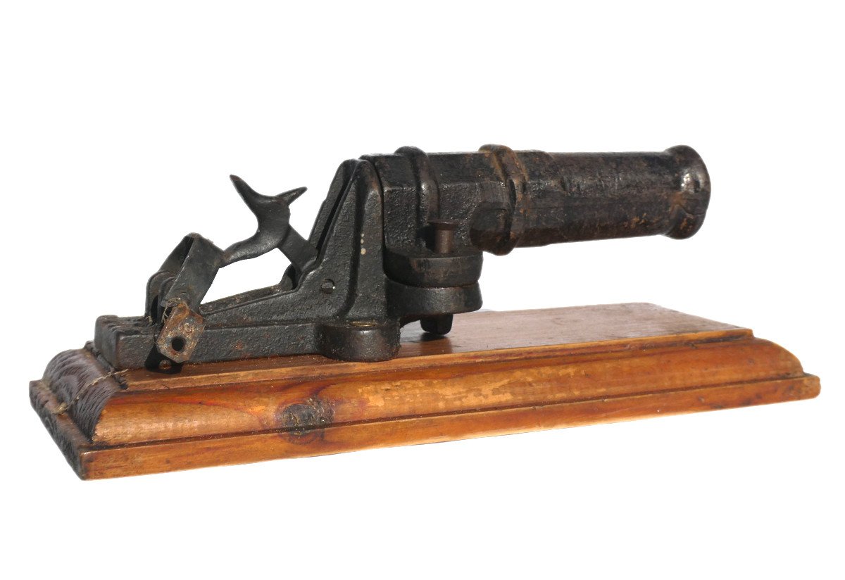 Canon Effaroucheur , époque 1900 , Manufrance , Chasse , Fonte Acierée , Alarme XIXe Arme-photo-4