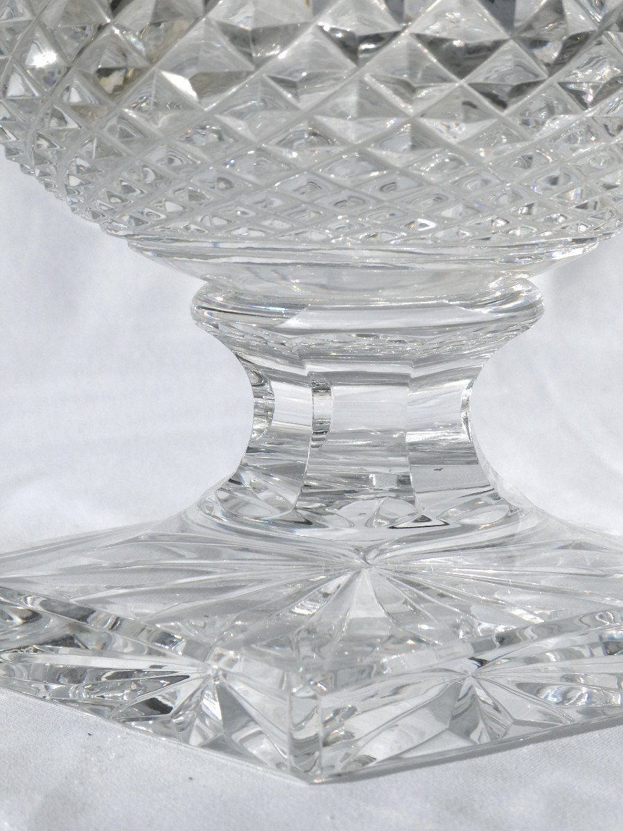 Versailles Crystal Vase By Saint Louis, Medicis Model, Diamond Points & Flat Sides-photo-1