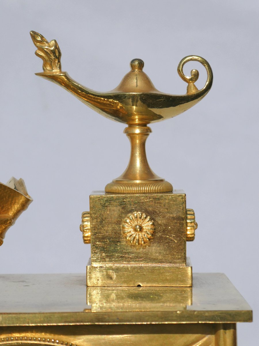 First Empire Period Clock, La Liseuse, Gilt Bronze Circa 1800, After Jean-andré Reiche-photo-2