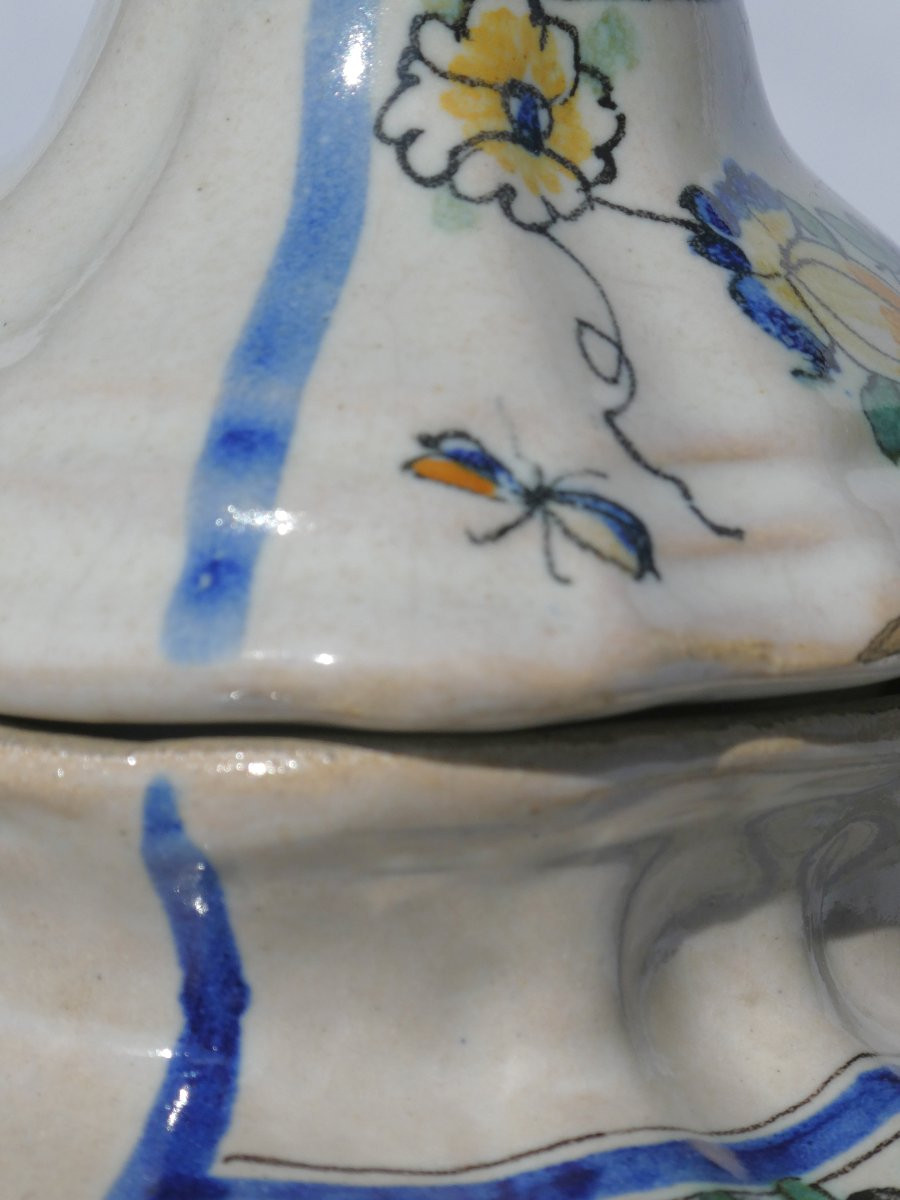 Pot Couvert d'Apothicaire , Faience XVIIIe Siecle Mouches , 1746 , Pharmacie Cerreto Sannita-photo-4