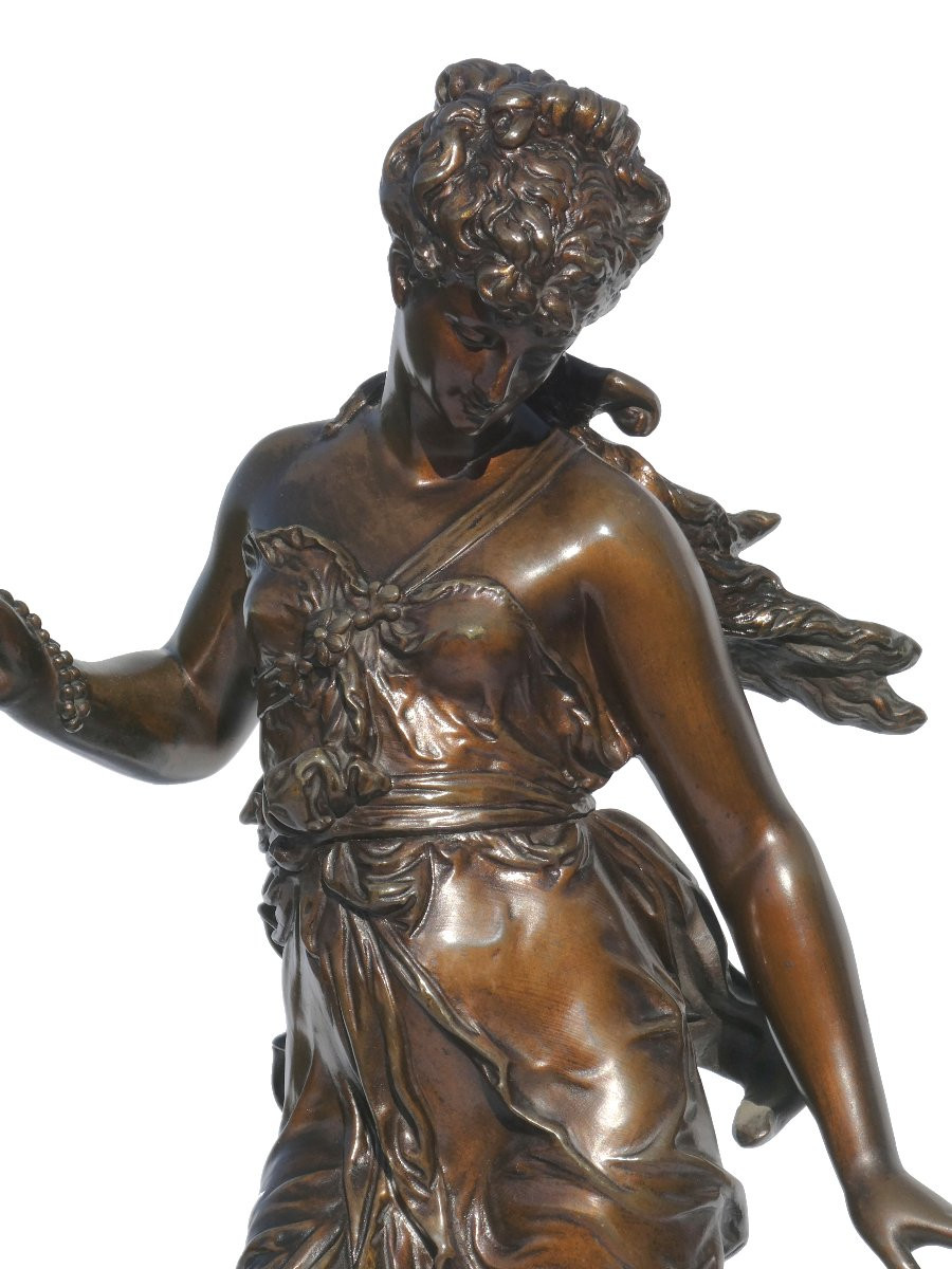 Mythological Bronze, Atalanta With The Apple, Napoleon III Period, Signed Hippolyte Moreau, 19th Century-photo-3