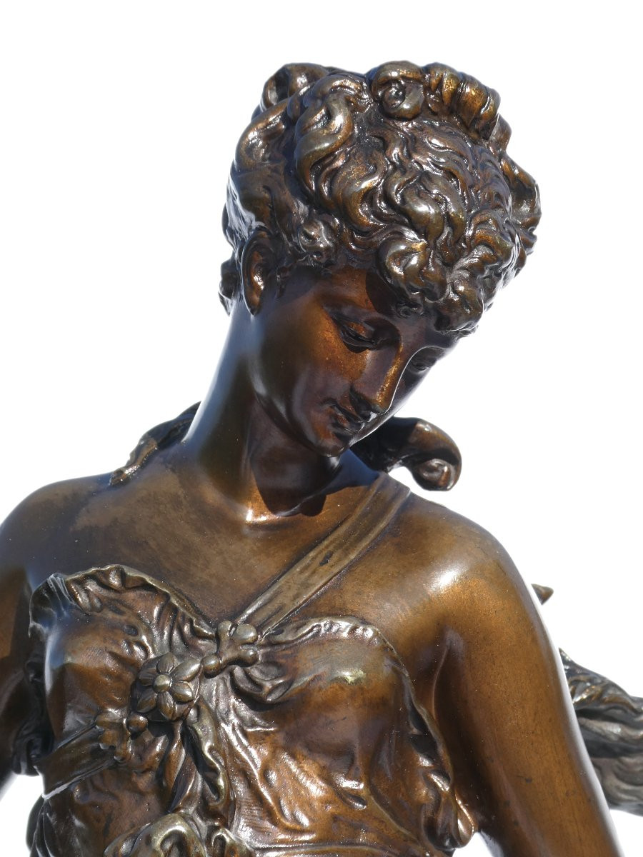 Mythological Bronze, Atalanta With The Apple, Napoleon III Period, Signed Hippolyte Moreau, 19th Century-photo-1