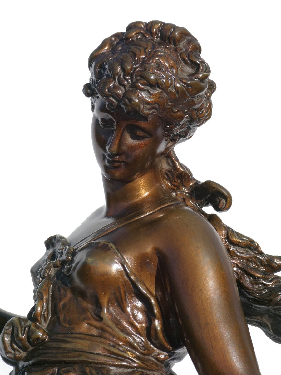 Mythological Bronze, Atalanta With The Apple, Napoleon III Period, Signed Hippolyte Moreau, 19th Century-photo-4