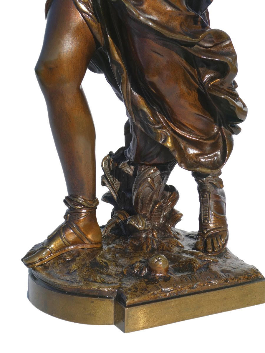 Mythological Bronze, Atalanta With The Apple, Napoleon III Period, Signed Hippolyte Moreau, 19th Century-photo-5