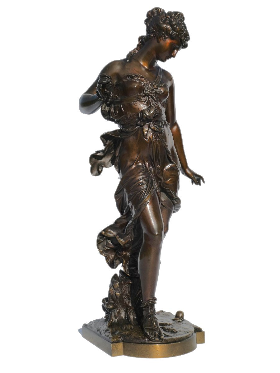 Mythological Bronze, Atalanta With The Apple, Napoleon III Period, Signed Hippolyte Moreau, 19th Century-photo-8