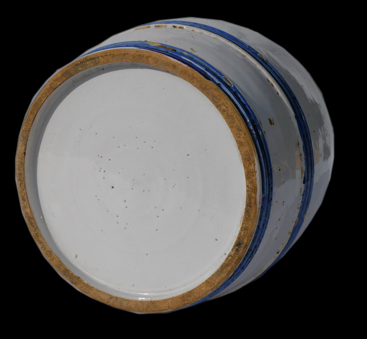 Nevers Faience Tobacco Jar, 19th Century Barrel, Centre Region, France Napoleon III-photo-3