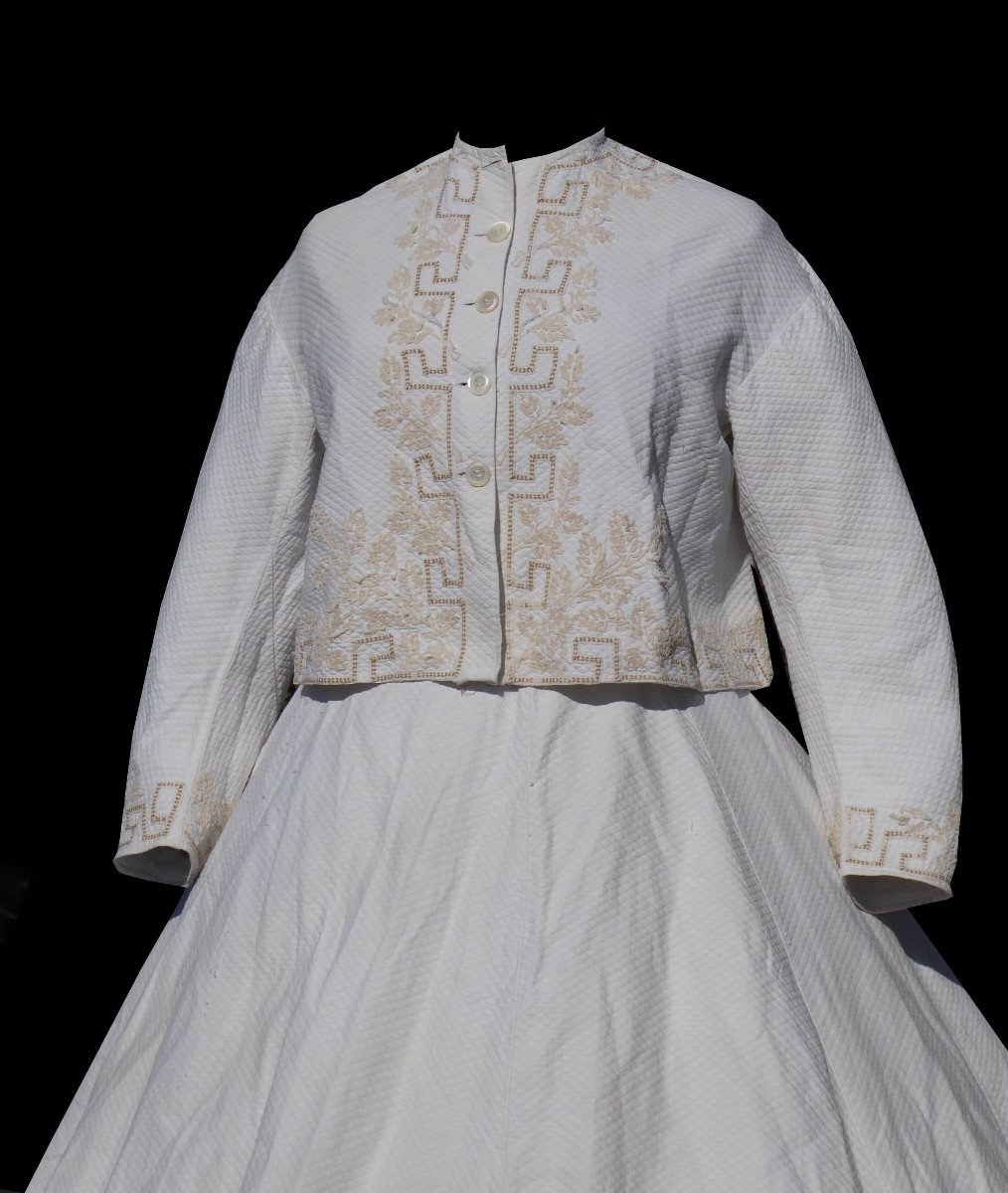 Antique 1860 Spring Gown Dress Civil War Victorian Ara Cage -photo-1