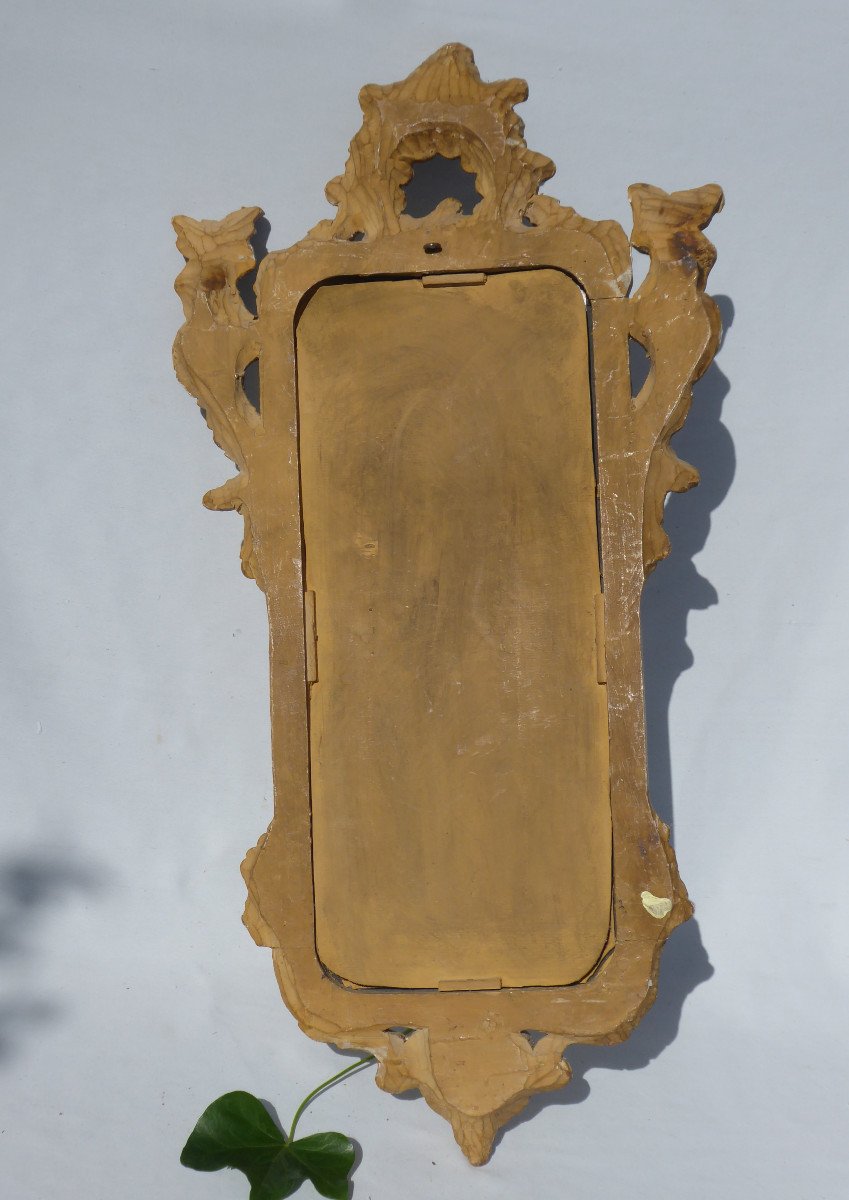 Mirror Au Mercure d'Entre Deux XVIIIth Century, Golden Wood, Rocaille Style-photo-4