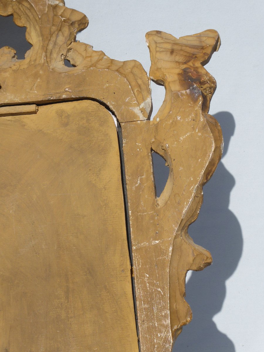 Mirror Au Mercure d'Entre Deux XVIIIth Century, Golden Wood, Rocaille Style-photo-5