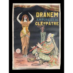 Grande Affiche De Cinema Muet Epoque 1900 , Dessinée Par  Marius Rossillon , Dramen Amoureux De Cleopatre 1916 Style Art Nouveau