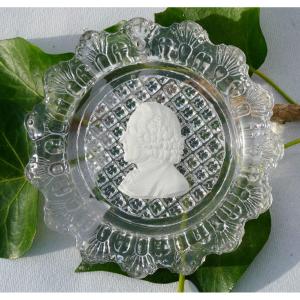 Profile Of Jean Jacques Rousseau, 19th Century Baccarat Ceramic Crystal, 19th Century Medallion, Charles