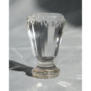 19th Century Cut Rock Crystal Sealing Seal, Wax Stamp, Inkwell Office Stamp