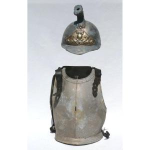 Child's Unform, Cuirassier Panoply, Breastplate Circa 1874, Dragon Helmet, 19th Century Toy