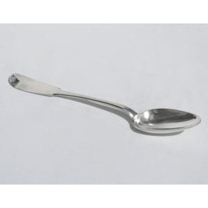 Large Spoon / Stewing Ladle In Silver 18th Century, Lille 