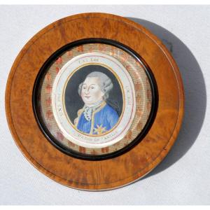 Tabatiere Period 18th Century, Portrait Of King Louis XVI, Map Of Alsace Tobacco Box 