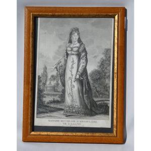 Gravure Seditieuse Epoque 1815 Portrait De Madame Royale , Louis XVI & Marie Antoinette XIXe