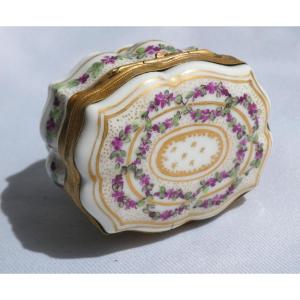 Porcelain And Pomponne Tabatiere, Thiroux In Paris, 18th Century Style, Louis XVI, Box