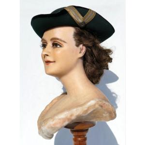 Chapeau De Chasse époque 1900 , Tricorne De Venerie , Coiffe De Femme , Costume XIXe 