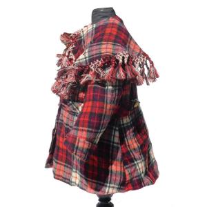 Costume d'Enfant époque 1880 , Tartan Style Ecossais , Manteau XIXe , Poupée Napoléon III Laine