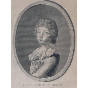 Portrait Of The Dauphin Louis XVII, Son Of Marie Antoinette, 18th Century Engraving, Royalist Souvenir