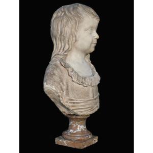 Terracotta Bust 18th Century Portrait Of Louis Charles Of France XVII, Son Of Marie Antoinette