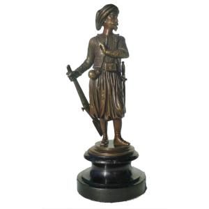 Bronze Sculpture, Young Spahis, Military Zouave, Period 1880, Napoleon III, Army