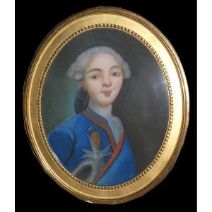 Portrait Au Pastel Du Comte D’artois , Futur Roi De France Louis XVIII , Royalisme XIXe