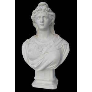 Bust Of Marianne In Plaster, Third Republic, Signed Theodore Doriot, 19th Century; Town Hall