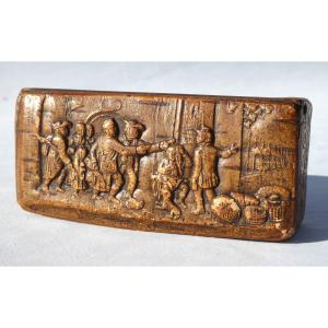 19th Century Snuffbox, Pressed Wood Snuff Box, Napoleon III Period, 19th Century Train Locomotive