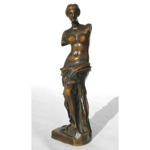 Bronze In Antique 19th Century, Venus De Milo, Sculpture, Souvenir Of The Grand Tour 