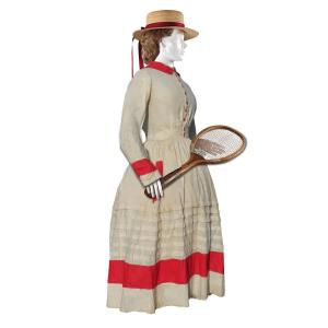 1880s Tennis Outfit, 19th Century Sports Costume, Gymnastics Dress