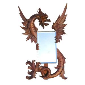 Miroir Napoleon III , Gabriel Viardot , Décor De Dragon , Second Empire , Asie , XIXe Vers 1880