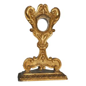 Monstrance En Bois Dore , Reliquaire XVIIIe , Objet Lithurgique , Style Barroque