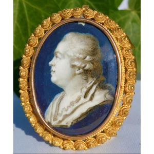 Portrait Miniature Epoque XVIIIe Siecle , Profil Du Duc De Cumberland , Grisaille , Medaillon