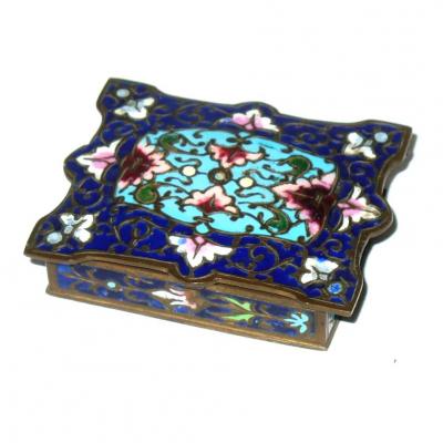 Boite A Stamp Bronze Cloisonne Style Oriental Era In 1880 Nineteenth France