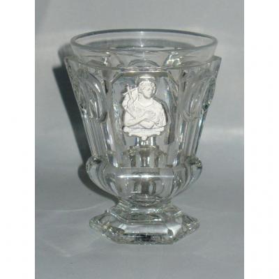 Cristallo-ceramic Crystal Cup, Baccarat Crystal Glass, Saint Jean 1820 Charles X