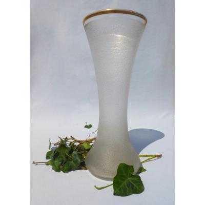 Diabolo Crystal Vase From Saint Louis, Acid-free. Reference 318, Decor Vermicelli
