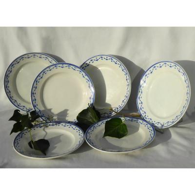 Series Of 6 Soft Porcelain Plates From Tournai / Arras, Late 18th Century Louis XVI Plate