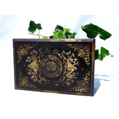 Napoleon III Jewelry Box, Nineteenth Japanese Decor, Box, Blackened Wood