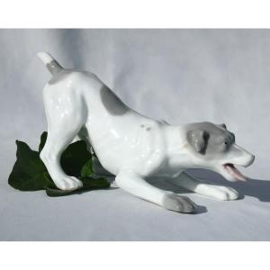 German Porcelain Hunting Dog From Heubach Animal Subject Art Deco 1930