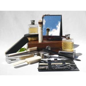 Necessaire Voyage Valise De Toilette , Signé Paul Sormani Paris , Vanity Coffret De Voyage XIXe