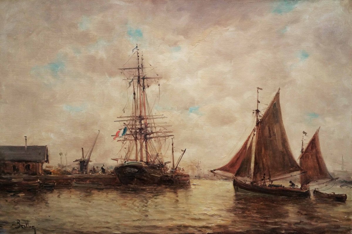 Marine B Par Auguste Berthon (1858-1917)