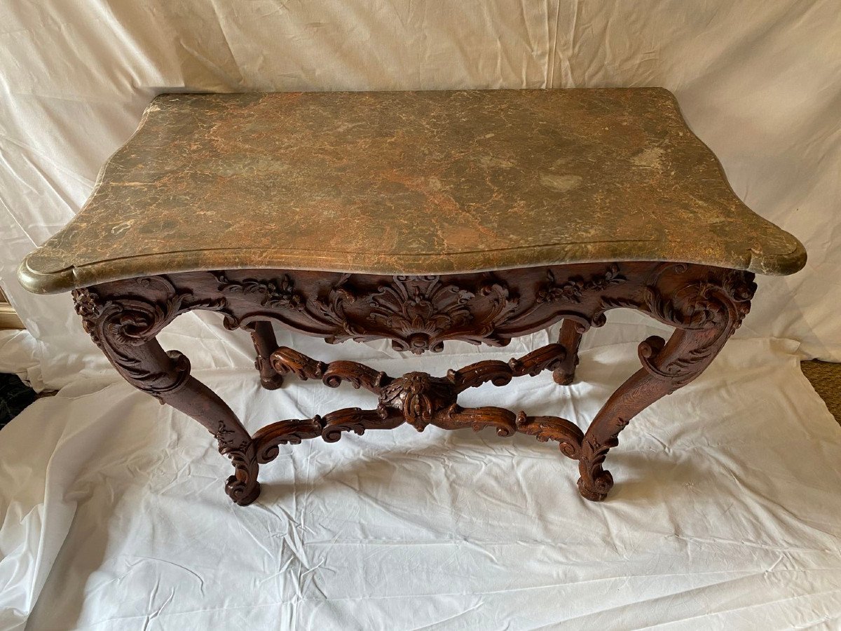 18th Century Game Table Resting On Four Curved And Carved Legs-photo-3